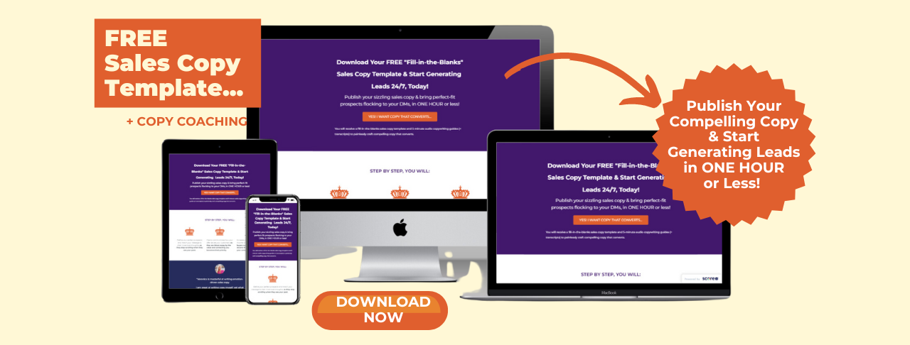 Top Sales Copy Example FREE Sizzling Sales Copy Template & Copy Coaching