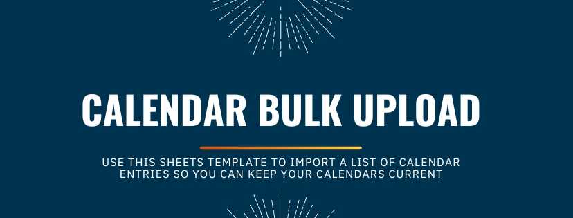 Calendar Bulk Upload