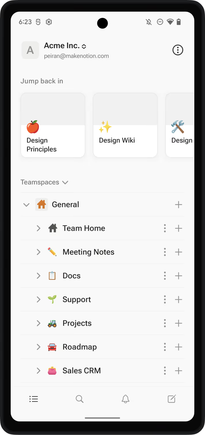 Notion Mobile App Preview