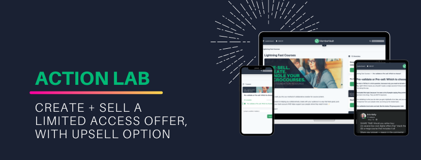 Offer Lab Create + Sell a Limited Access Offer, with Upsell