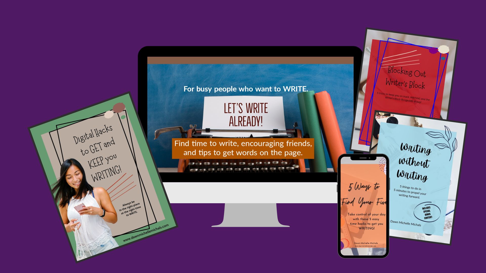 The Start Writing NOW Bundle for aspiring and new writers by Dawn Michelle Michals