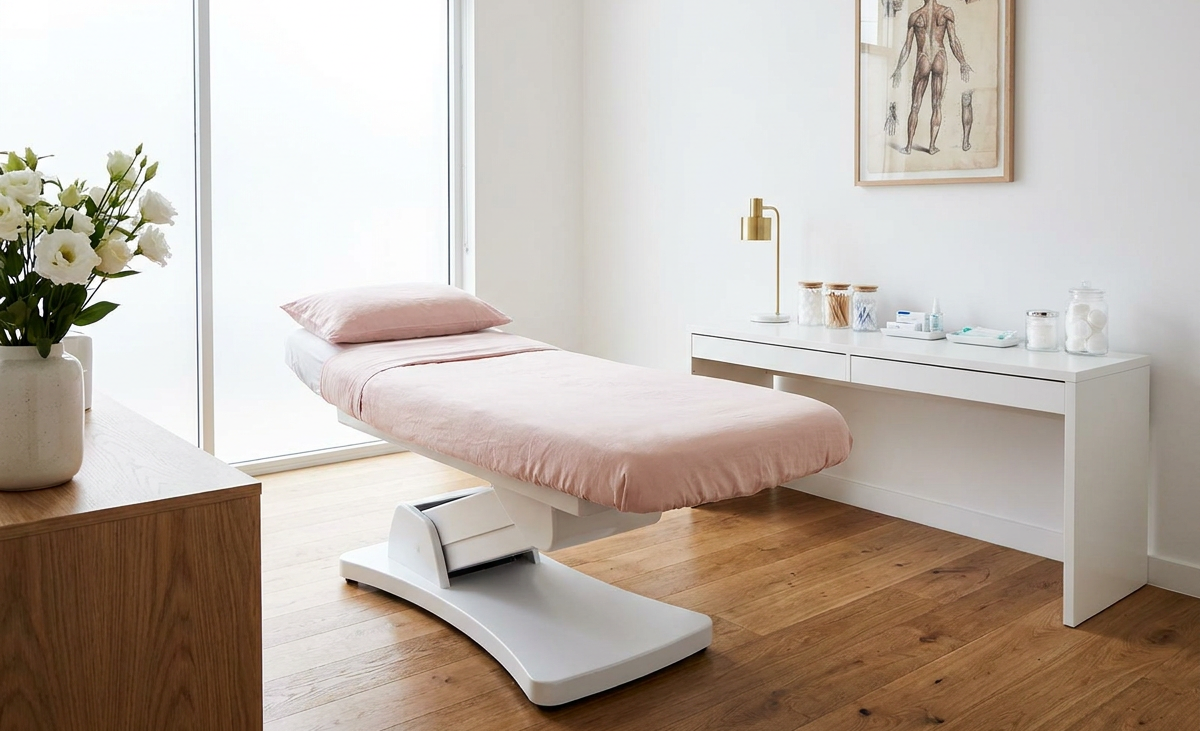 Cosmetic injectables treatment room prepared for safe clinical practice