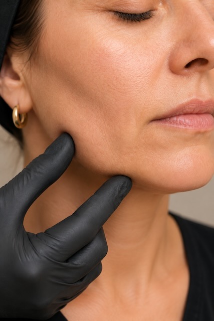 Clinical jawline assessment during cosmetic injecting training