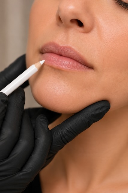 Lip assessment during cosmetic injecting training