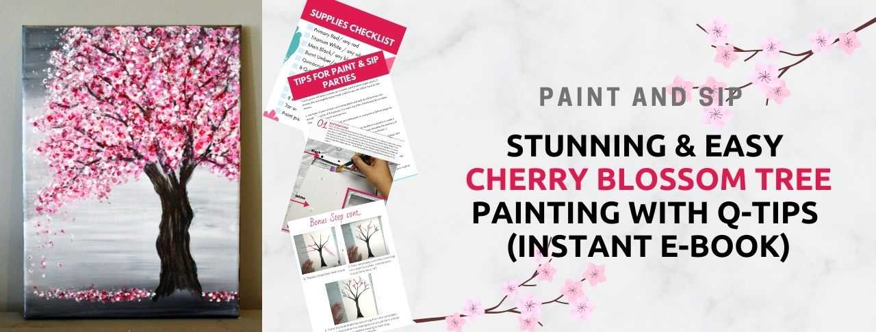Cherry Tree Tutorial Paint & Sip: Gorgeous Cherry Blossom Tree Painting Guide (instant e ...