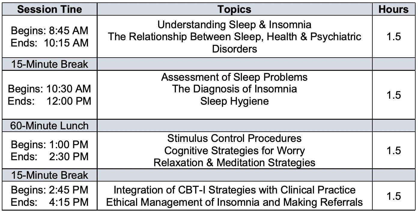 Effective Treatment of Insomnia in Clinical Practice