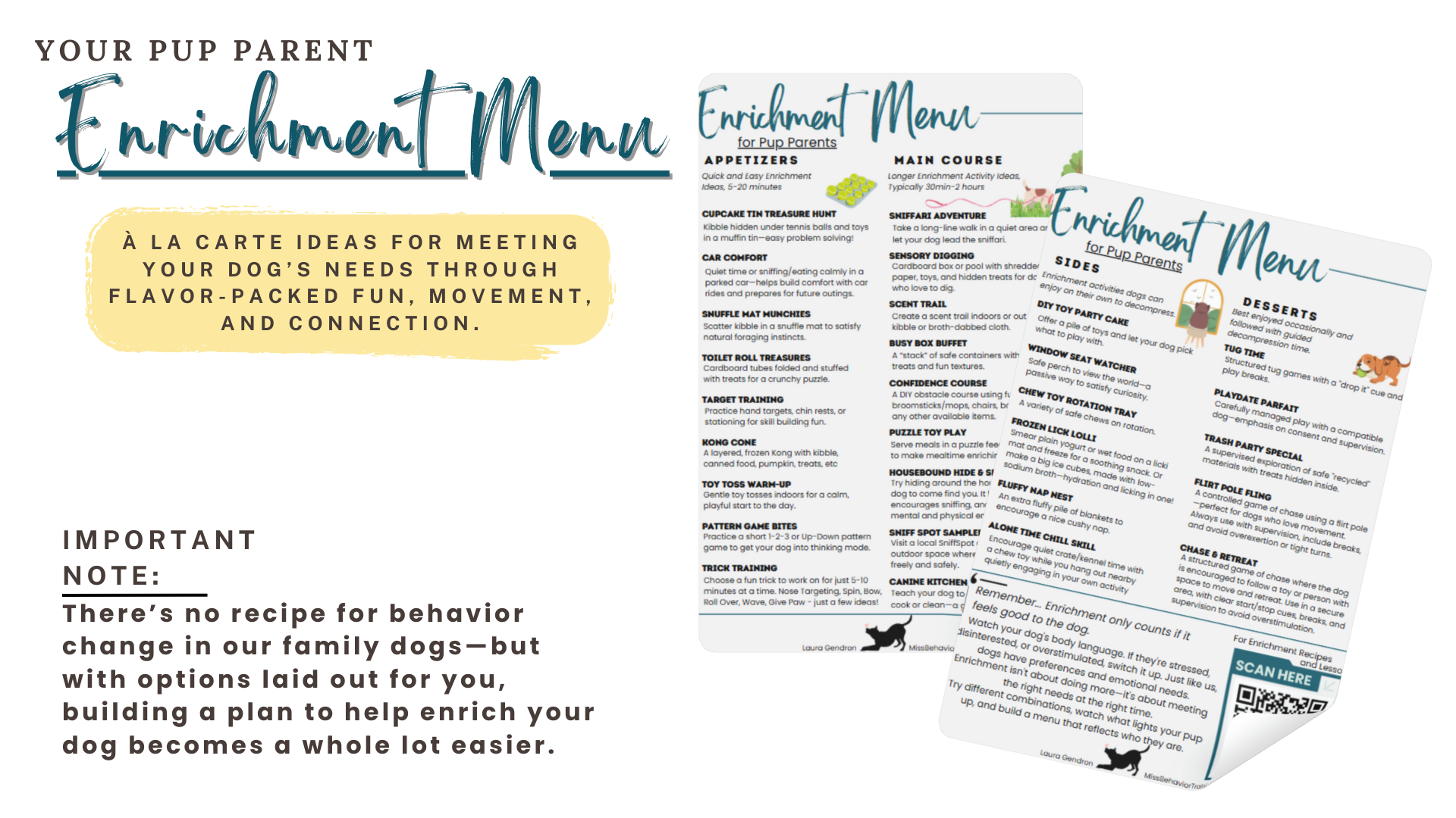 Enrichment Menu for Pup Parents