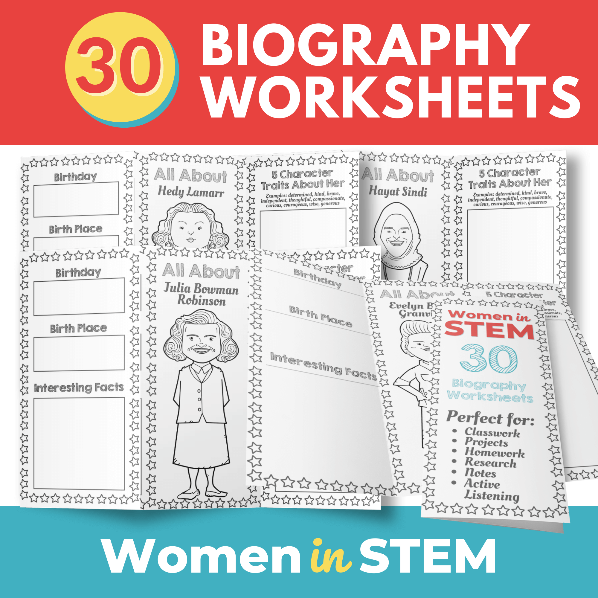 Women In STEM - 30 Biography Worksheets