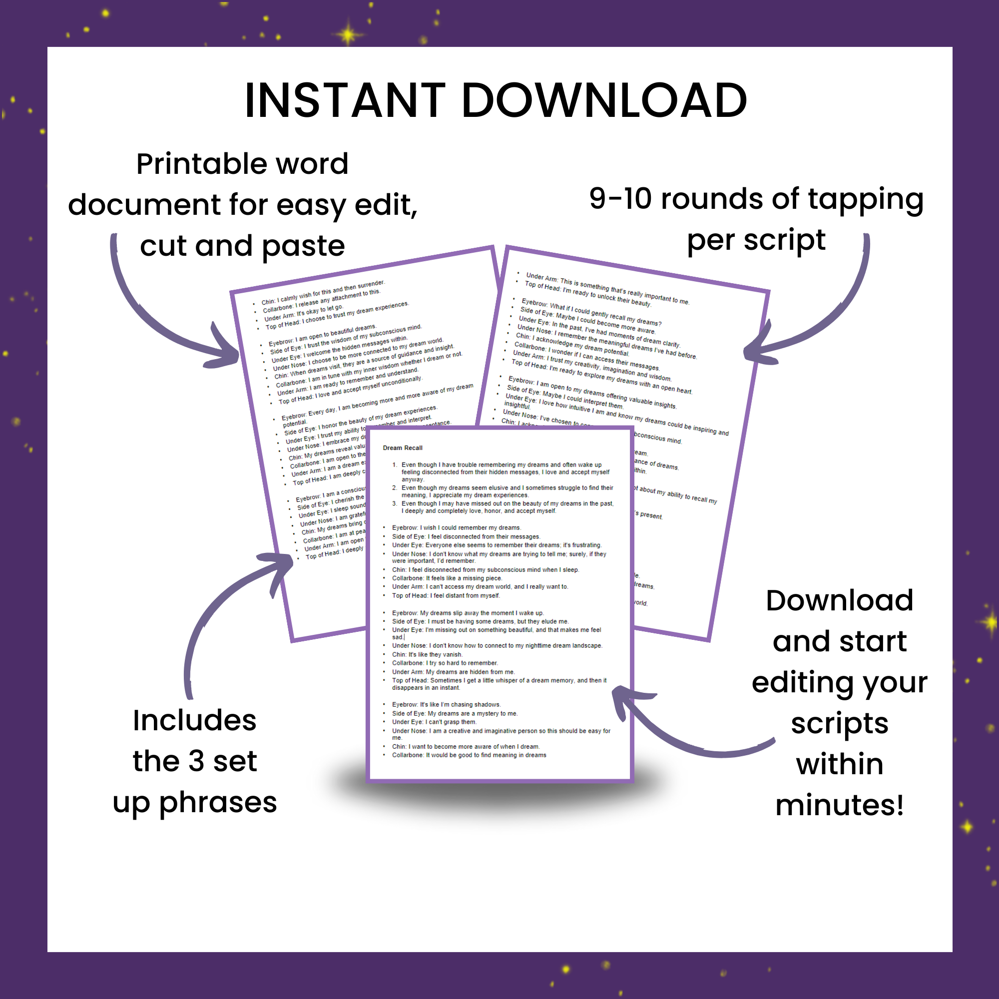 Tapping Script Bundle for Sleep & Relaxation: Unlock 10 Calming EFT Scripts