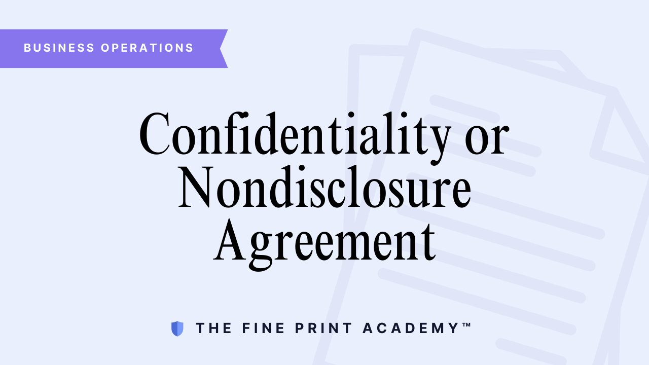 📝Confidentiality or Nondisclosure Agreement Template