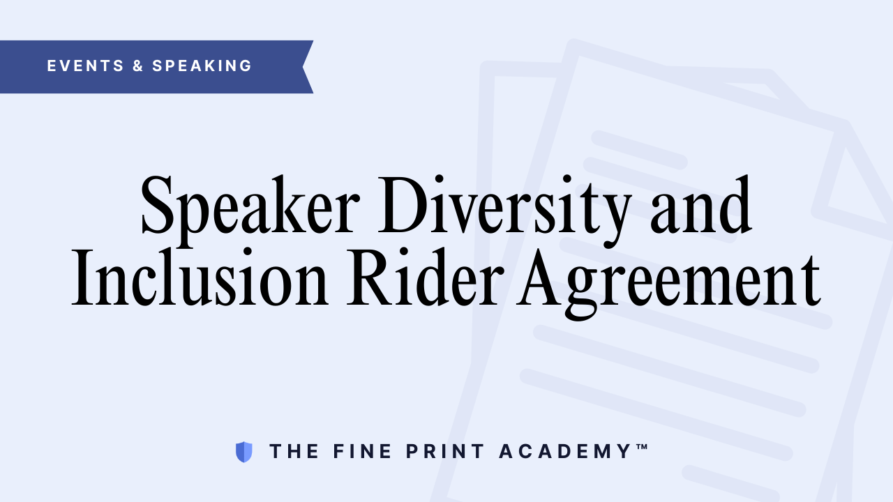 Inclusion Rider Examples 📝Speaker Diversity and Inclusion Rider Agreement