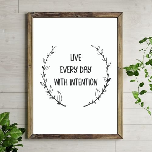 Printable Sign Intentional Intentional Living Printable Starter Pack